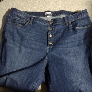 Ava & Viv High Rise Button Fly Dark Blue Jeans